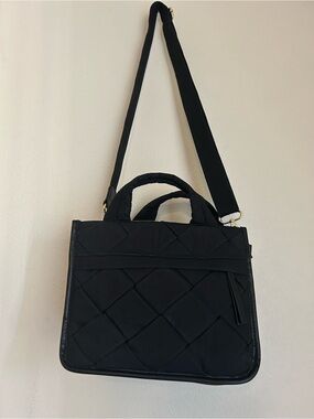 House of Harlow Quilted Black Crossbody Tote Bag